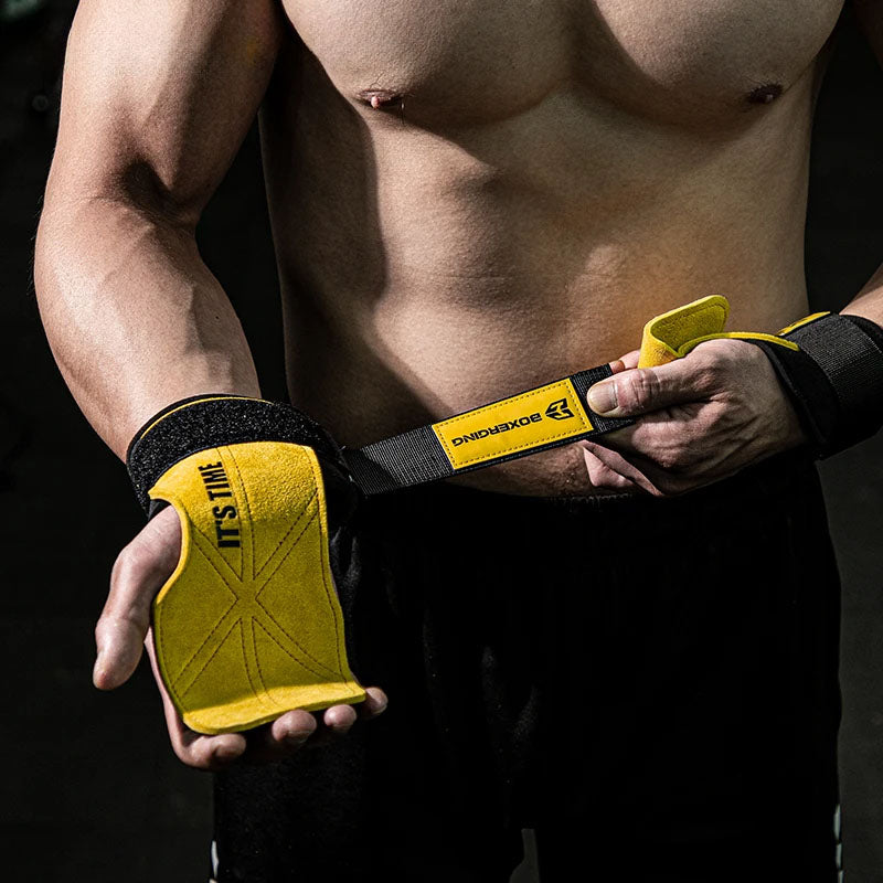 Weightlifting Grip Pads – Secure Grip, Palm Protection & Anti-Slip Leather for Heavy Lifting