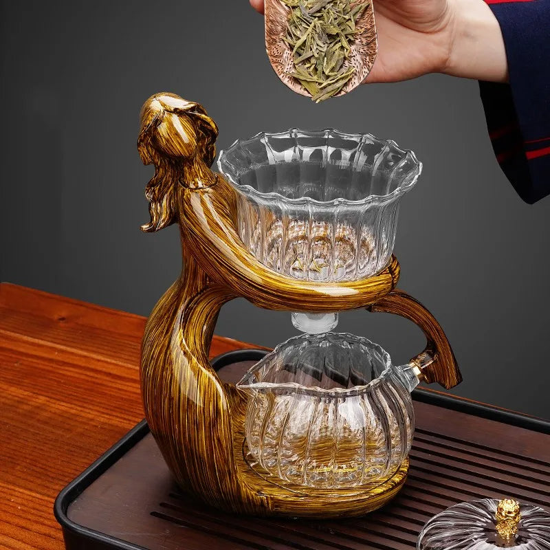 Semi-Automatic Teapot – Effortless Brewing, Elegant Design & Blooming Tea Experience