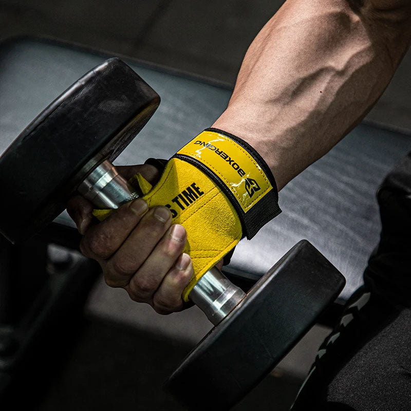 Weightlifting Grip Pads – Secure Grip, Palm Protection & Anti-Slip Leather for Heavy Lifting