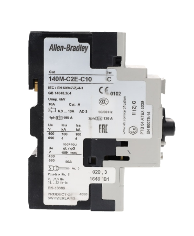 Allen-Bradley 140M-C2E-C10 Motor Protection Circuit Breaker – 6.3–10 A Adjustable Thermal, 32 A Frame C