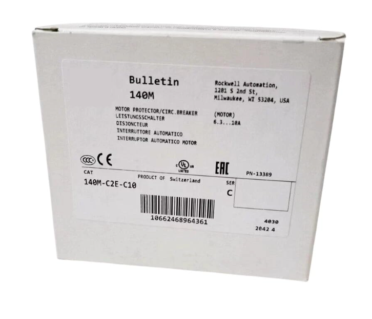 Allen-Bradley 140M-C2E-C10 Motor Protection Circuit Breaker – 6.3–10 A Adjustable Thermal, 32 A Frame C